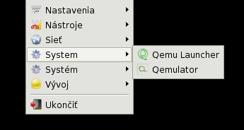 Duplicitné menu Systém/System